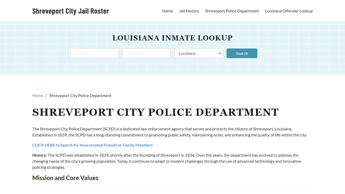 Shreveport City Police Department, LA, Arrests, Criminal Records Search